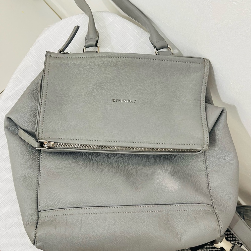 Givenchy Elegant Gray Leather Backpack - image 1